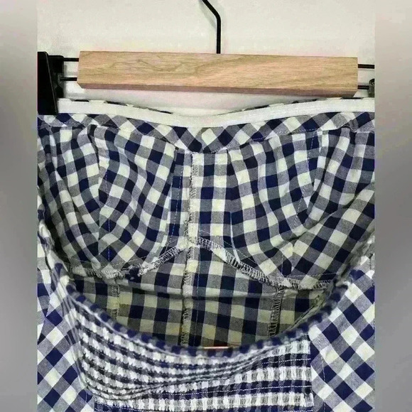 Free People Leilani Tube  Top Blue Gingham NWOT , Sz medium - Picture 6 of 7